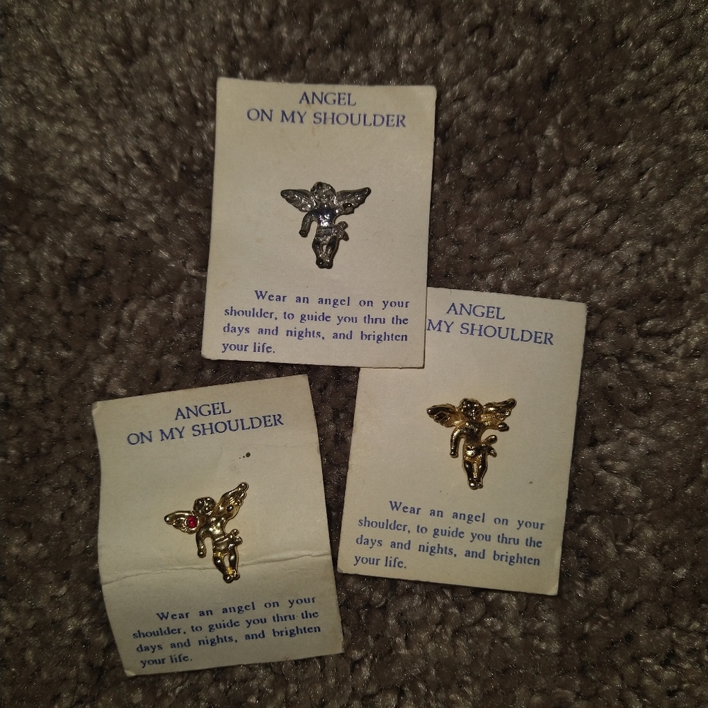 Vintage Angel On My Shoulder Pins